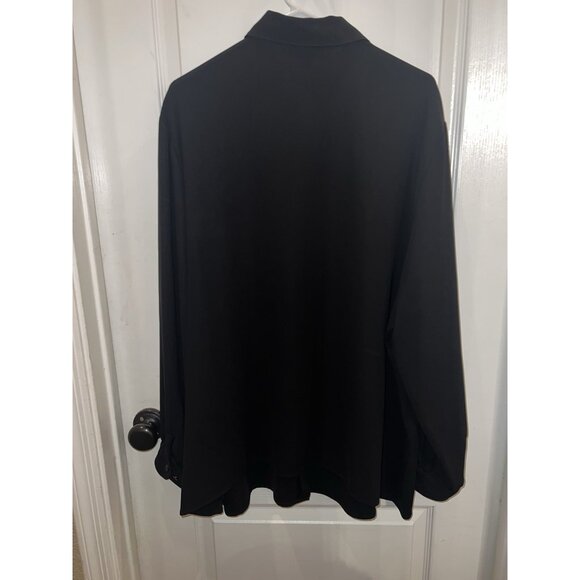 August Max Woman Dressy Black Long Sleeve Button Up Blouse Size 3X - Picture 3 of 10